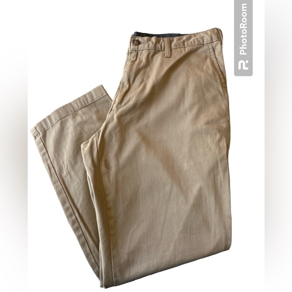 Nautica deck pants khaki chinos straight classic fit 36x30 tan beige casual work